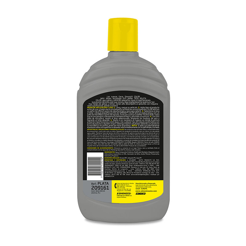 CERA COLOR WAX SIMONIZ CON NANO TECNOLOGÍA PLATA 500ML - Imagen 3